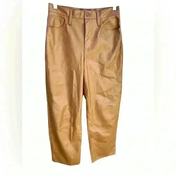 MADEWELL The Perfect Vintage Wide-Leg Pant Faux Leather Edition Tan - Picture 2 of 14